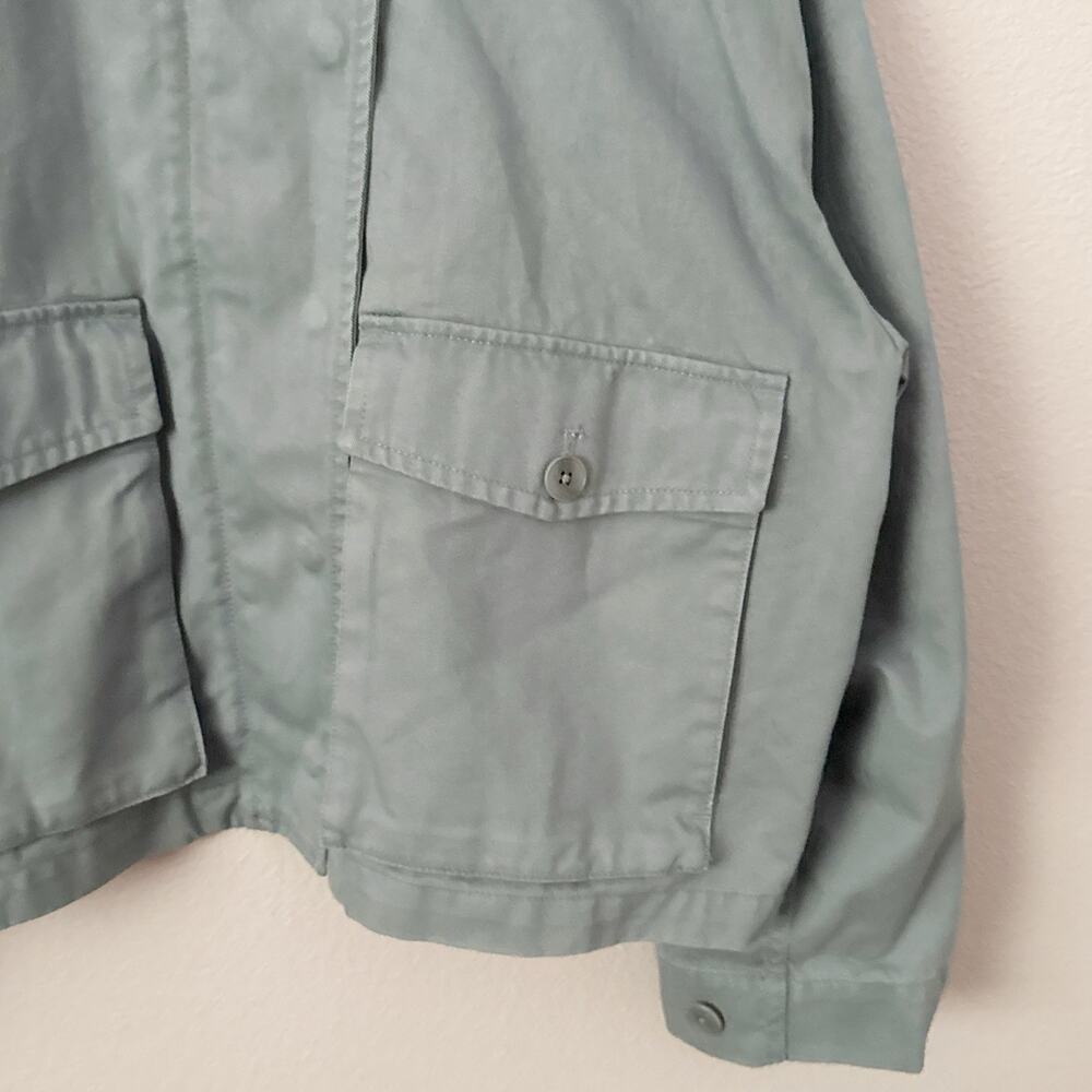 MADEWELL | Cropped Cargo Jacket Blue Chore Coat Faded River Zip Snap | Size XL - Picture 4 of 8